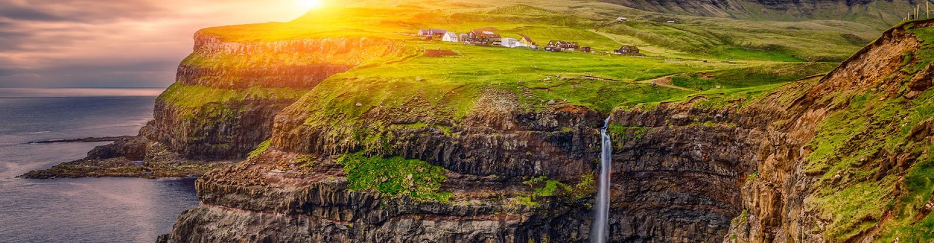 Scenic dining landscape in Faroe Islands, DK