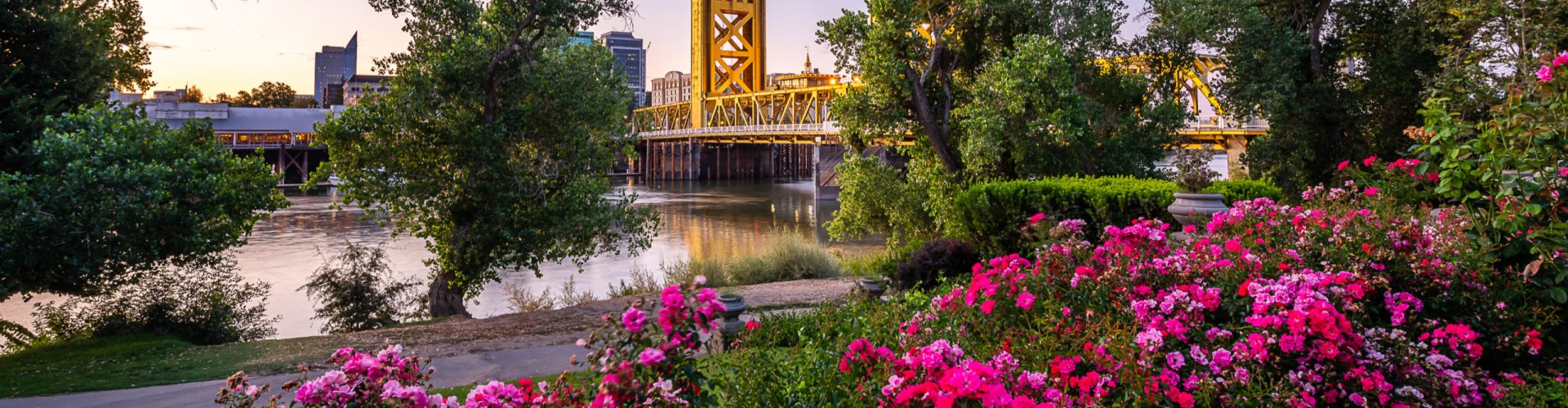 Sacramento dining scene sunset view